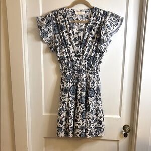 Floral Blue and White Dress